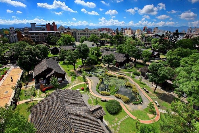 Khung cảnh của làng cổ Hinoki Đài Loan khi nhìn từ trên cao